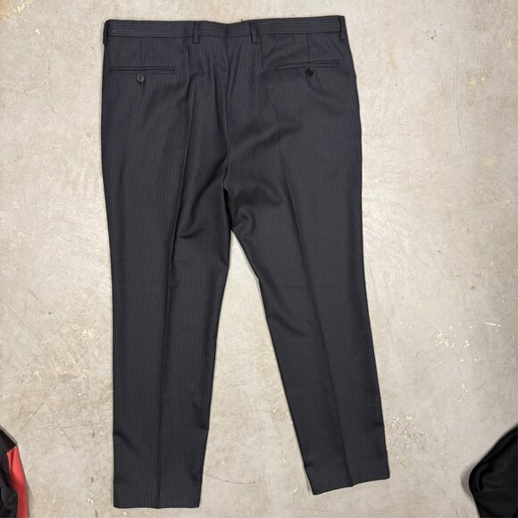 KENZO Paris Dress Pants Navy Blue Wool Trousers Pinstripe 40x34 - Picture 8 of 10